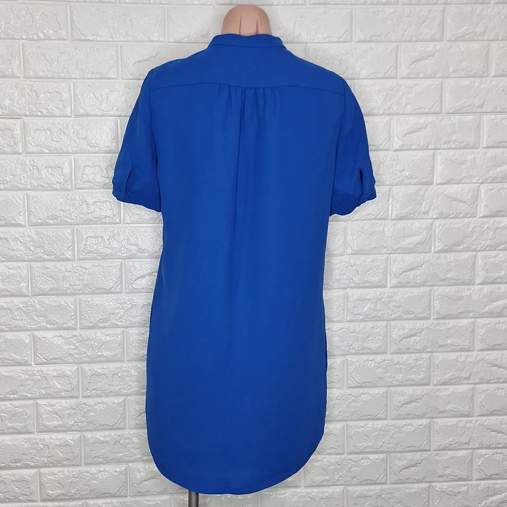 J. CREW Cobalt Blue Short Sleeve Tunic Shift Dress with Pockets